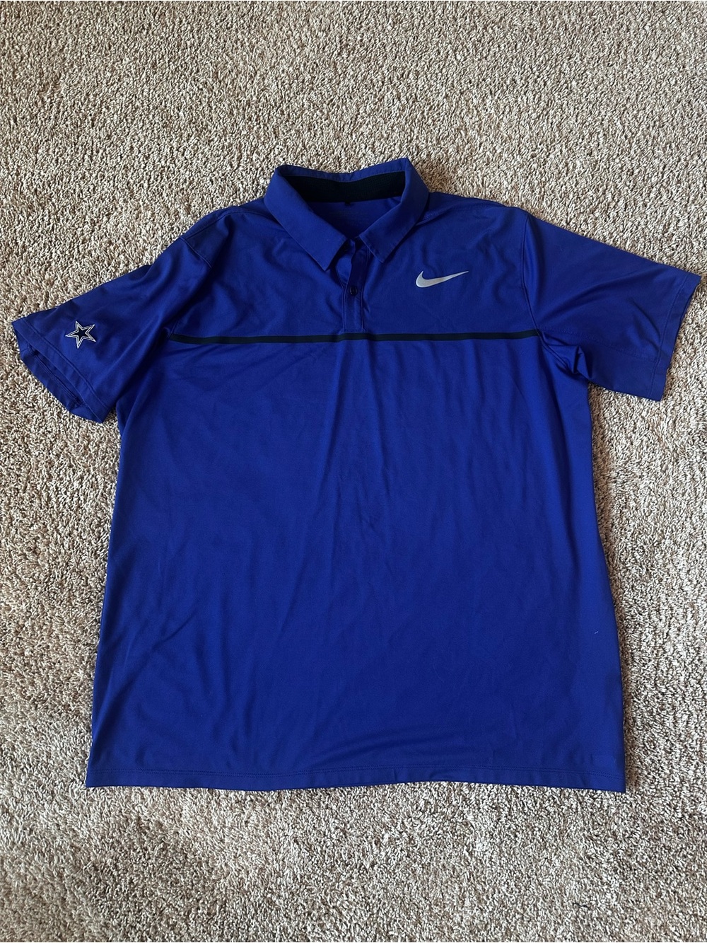Nike Dri-Fit Dallas Cowboys Coaches Sideline Polo Shirt Blue Mens XL Golf NFL